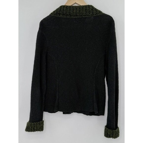 Willow‎ Anthropologie Black Knit Cardigan Sweater Jacket Lagenlook Boho See Pics - Picture 3 of 9